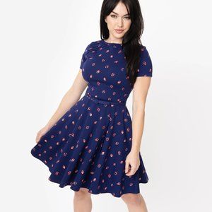 Unique Vintage Ladybug Stephanie Fit & Flare Dress